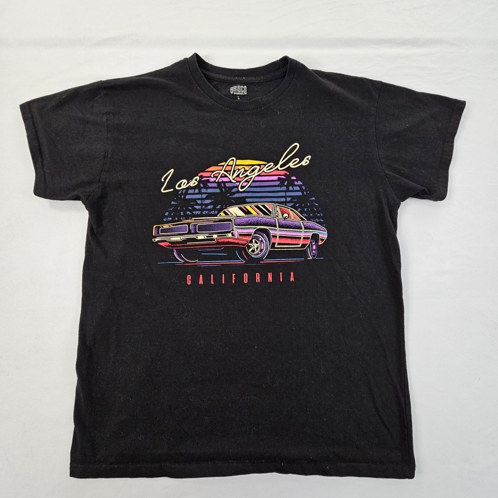 Los Angeles CA Classic Car Brisco Black Short Sleeve T-Shirt Men's L